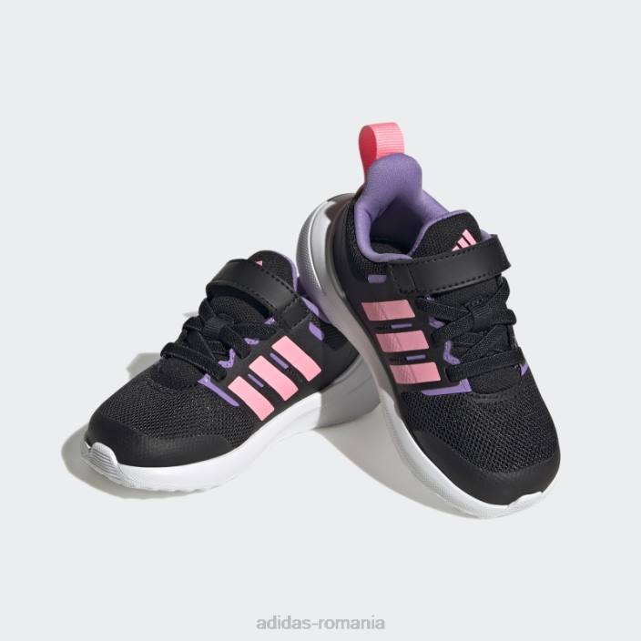 Adidas violet fortarun 2.0 cloudfoam pantofi cu curea din dantela elastica copii negru/roz fascicul/violet 2JBN11365