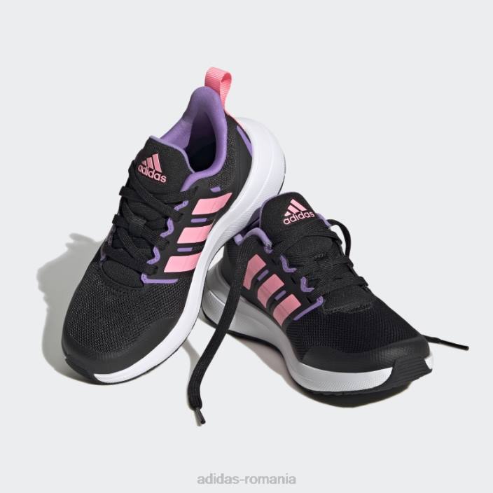Adidas violet fortarun 2.0 pantofi din dantela cloudfoam fierbinte copii negru/roz fascicul/violet 2JBN11295