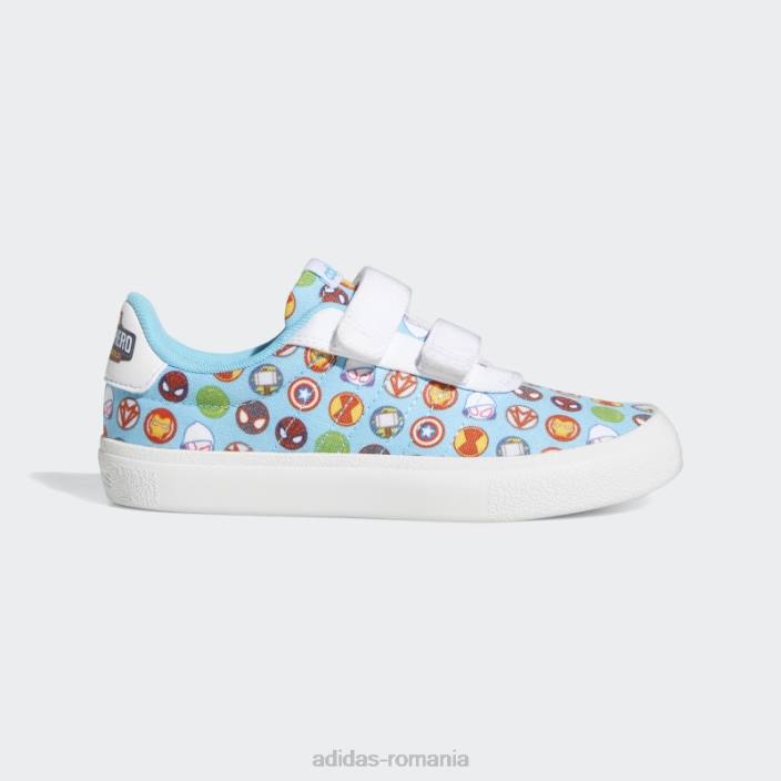 Adidas white x marvel super hero adventures vulc pantofi raid3r fierbinte copii alb/cian 2JBN18077