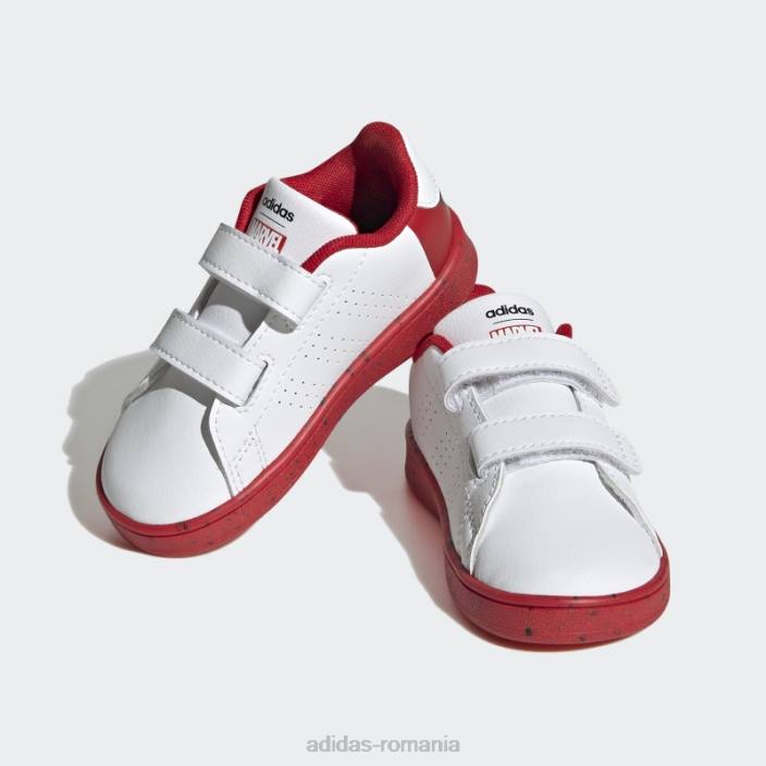 Adidas x marvel avantaj pantofi cu cârlig și buclă spider-man alb fierbinte copii alb/stacojiu 2JBN17679