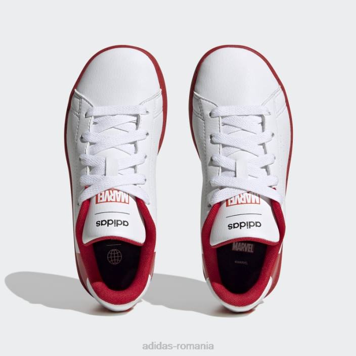 Adidas x marvel avantaj pantofii din dantela om paianjen alb fierbinte copii alb/stacojiu 2JBN17842