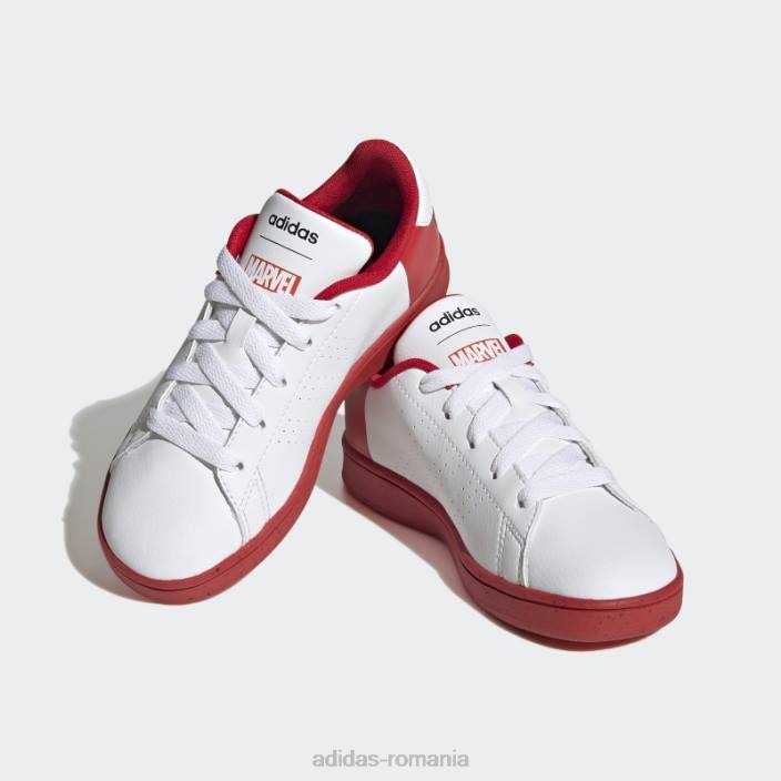 Adidas x marvel avantaj pantofii din dantela om paianjen alb fierbinte copii alb/stacojiu 2JBN17842