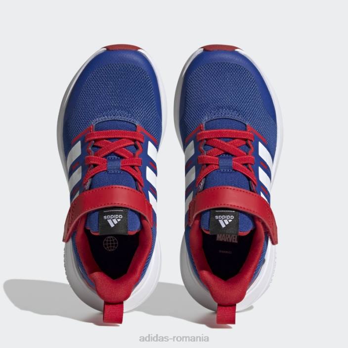 Adidas x marvel fortarun spider-man 2.0 cloudfoam sport din dantela pantofi cu curea de sus albastru regal fierbinte copii albastru regal/alb/stacojiu 2JBN11113