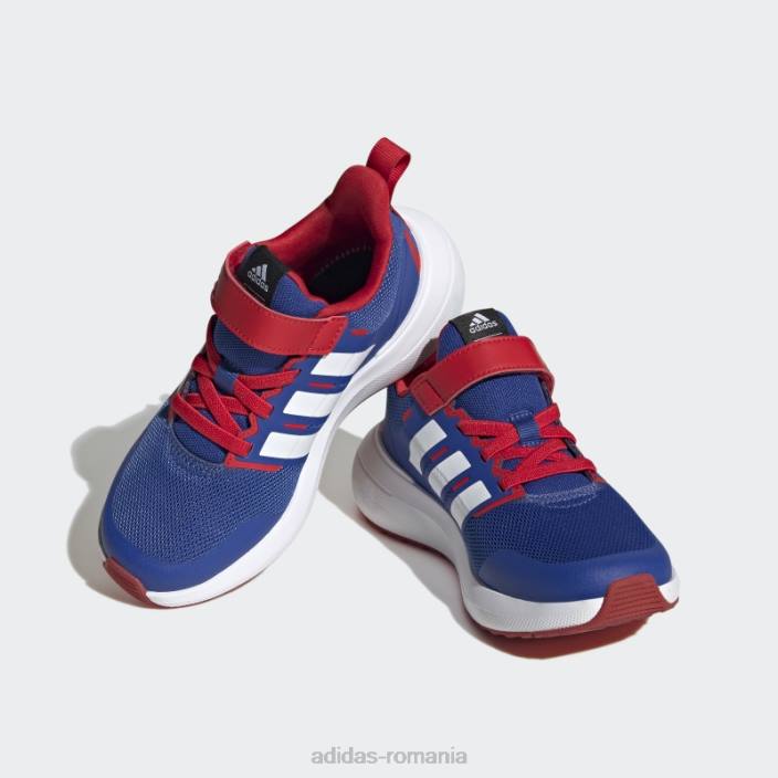 Adidas x marvel fortarun spider-man 2.0 cloudfoam sport din dantela pantofi cu curea de sus albastru regal fierbinte copii albastru regal/alb/stacojiu 2JBN11113