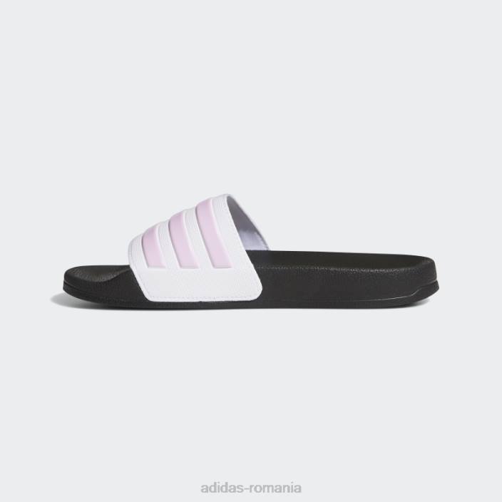 Adidas tobogane de duș adilette albe copii alb/liliac 2JBN11437