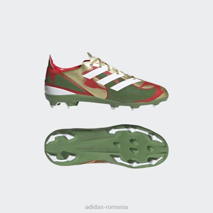 Adidas Gamemode crampuri de fotbal pentru teren ferm adidas goldallic copii goldalic/alb/verde de trib 2JBN24876