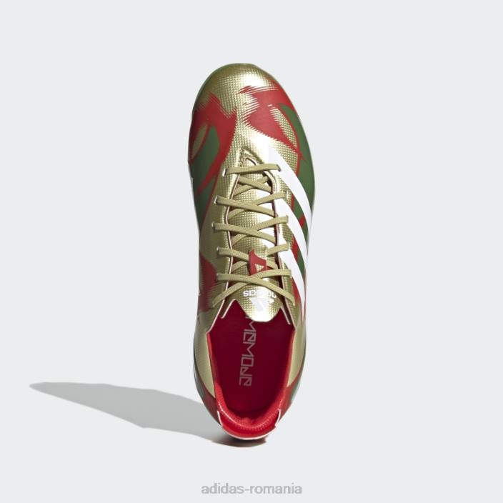 Adidas Gamemode crampuri de fotbal pentru teren ferm adidas goldallic copii goldalic/alb/verde de trib 2JBN24876
