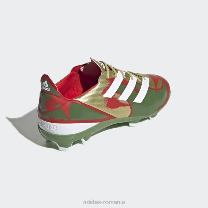 Adidas Gamemode crampuri de fotbal pentru teren ferm adidas goldallic copii goldalic/alb/verde de trib 2JBN24876