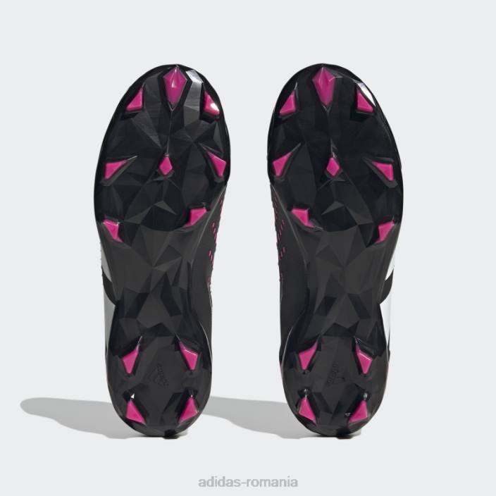 Adidas black predator accuracy.3 cizme de teren ferm fără șireturi adidas copii negru/alb/roz 2JBN3531
