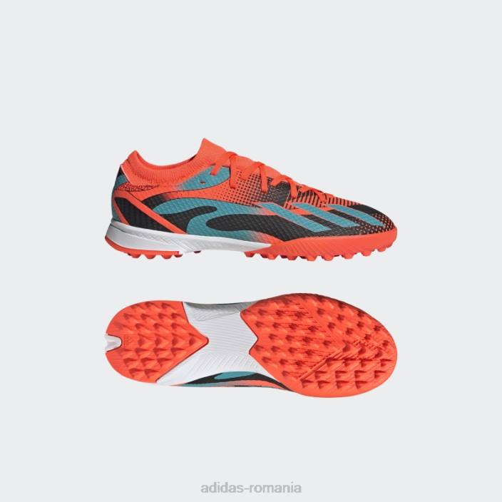 Adidas cizme stilate negre x speedportal messi.3 turf copii portocaliu/papură cu mentă/negru 2JBN17593