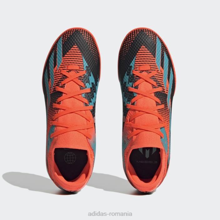 Adidas cizme stilate negre x speedportal messi.3 turf copii portocaliu/papură cu mentă/negru 2JBN17593