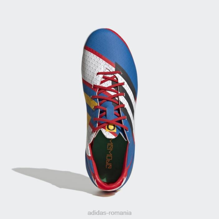 Adidas crampă de fotbal pentru teren ferm alb copii alb/carbon/albastru 2JBN24871