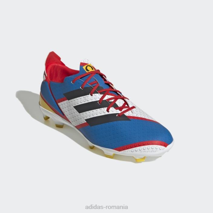 Adidas crampă de fotbal pentru teren ferm alb copii alb/carbon/albastru 2JBN24871