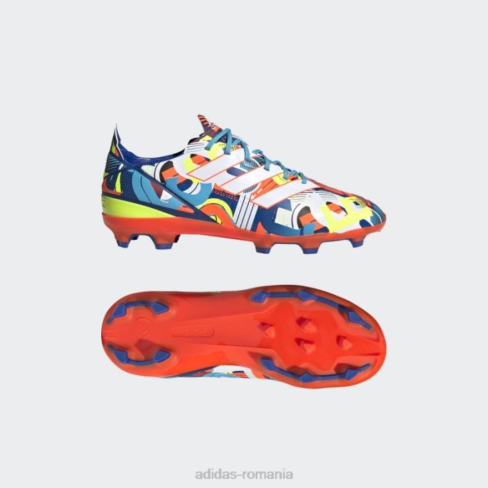 Adidas crampoane de fotbal cian pentru teren ferm copii cyan/alb/rosu 2JBN24868