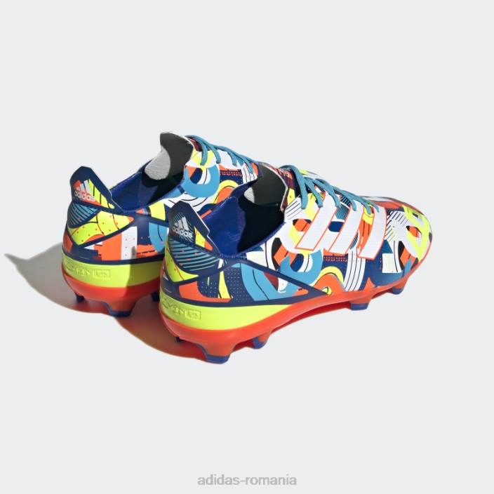 Adidas crampoane de fotbal cian pentru teren ferm copii cyan/alb/rosu 2JBN24868
