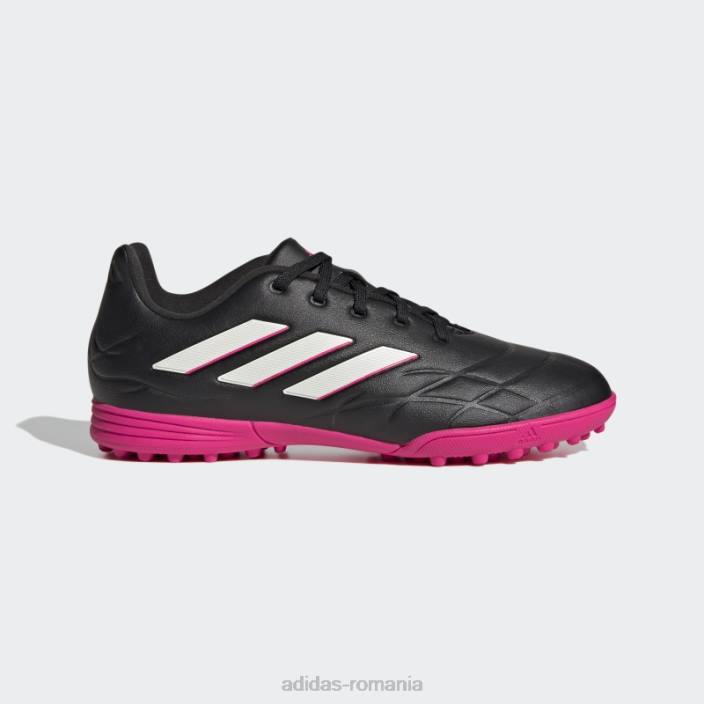 Adidas eleganta roz copa pure.3 pantofi de fotbal pentru gazon copii negru/zero metalic/roz 2JBN24867