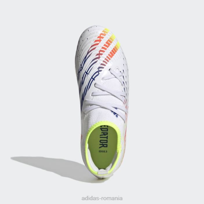 Adidas marginea de pradator alb.3 tachete de teren ferm copii alb/galben/albastru 2JBN11458