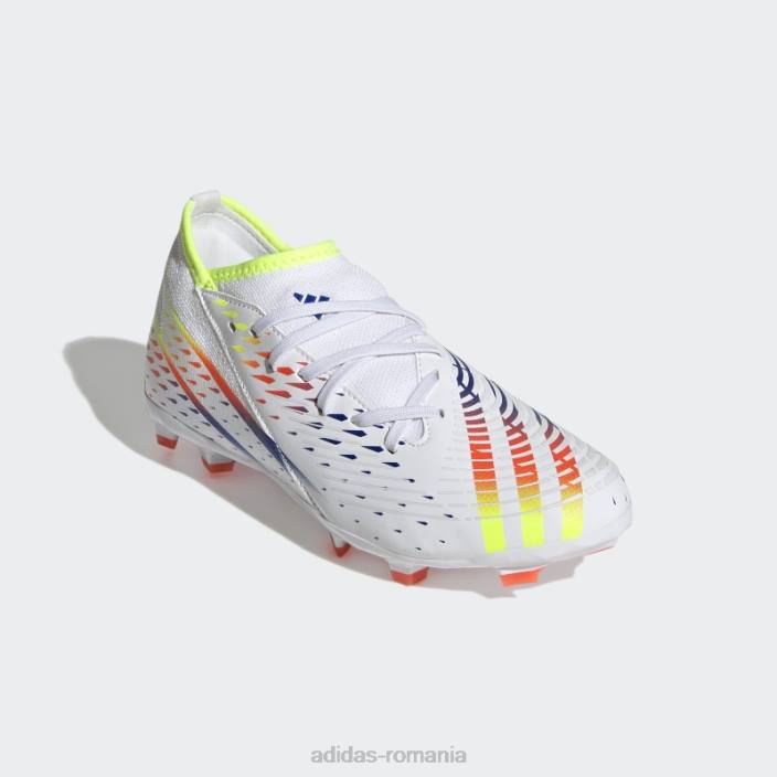 Adidas marginea de pradator alb.3 tachete de teren ferm copii alb/galben/albastru 2JBN11458