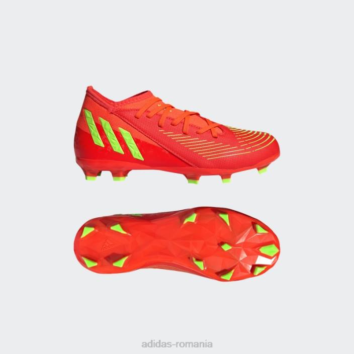 Adidas marginea de pradator rosie.3 tachete de teren ferm copii roșu/verde/negru 2JBN11518