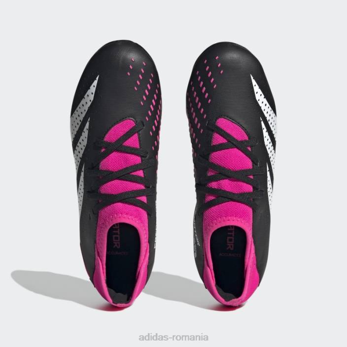 Adidas negru predator precizie.3 cizme de teren ferm adidas copii negru/alb/roz 2JBN17637
