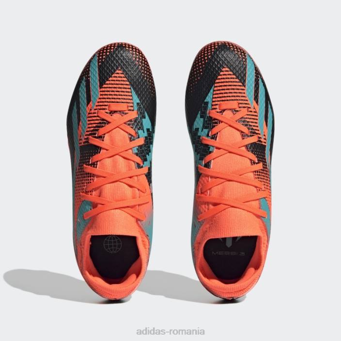 Adidas orange x speedportal messi.3 crampoane pentru teren ferm copii portocaliu/papură cu mentă/negru 2JBN11237