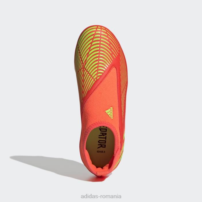 Adidas predator edge.3 crampoane de teren ferm fără șireturi roșii adidas copii roșu/verde/negru 2JBN11490