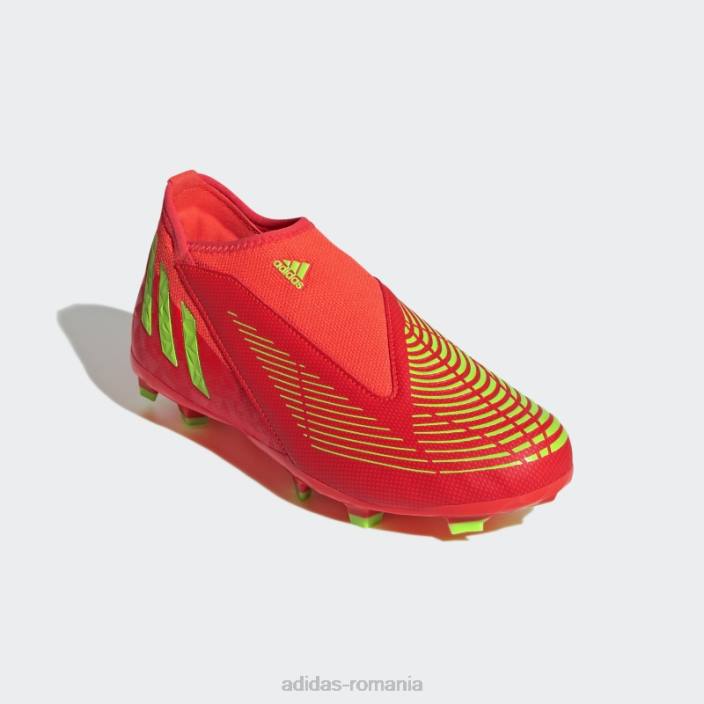 Adidas predator edge.3 crampoane de teren ferm fără șireturi roșii adidas copii roșu/verde/negru 2JBN11490