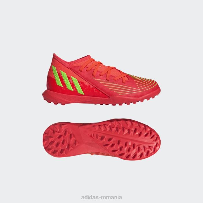 Adidas red predator edge.3 pantofi gazon adidas copii roșu/verde/negru 2JBN11547