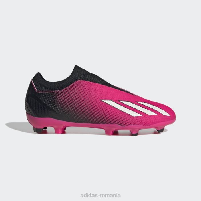 Adidas roz x speedportal.3 crampoane de fotbal pentru teren ferm, fără șireturi, adidas copii roz/zero metalic/negru 2JBN24855