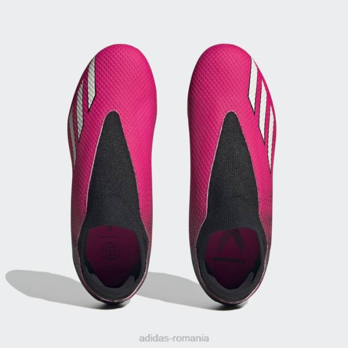 Adidas roz x speedportal.3 crampoane de fotbal pentru teren ferm, fără șireturi, adidas copii roz/zero metalic/negru 2JBN24855