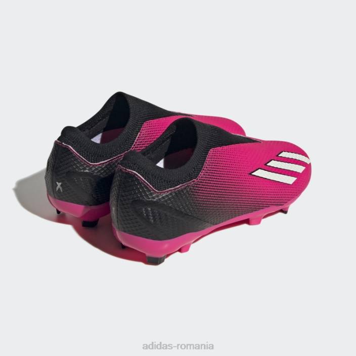 Adidas roz x speedportal.3 crampoane de fotbal pentru teren ferm, fără șireturi, adidas copii roz/zero metalic/negru 2JBN24855