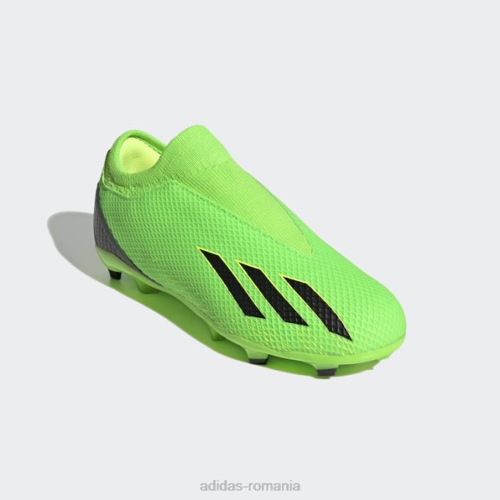 Adidas verde x speedportal.3 crampoane fără șireturi pentru teren ferm copii verde/negru/galben 2JBN11512