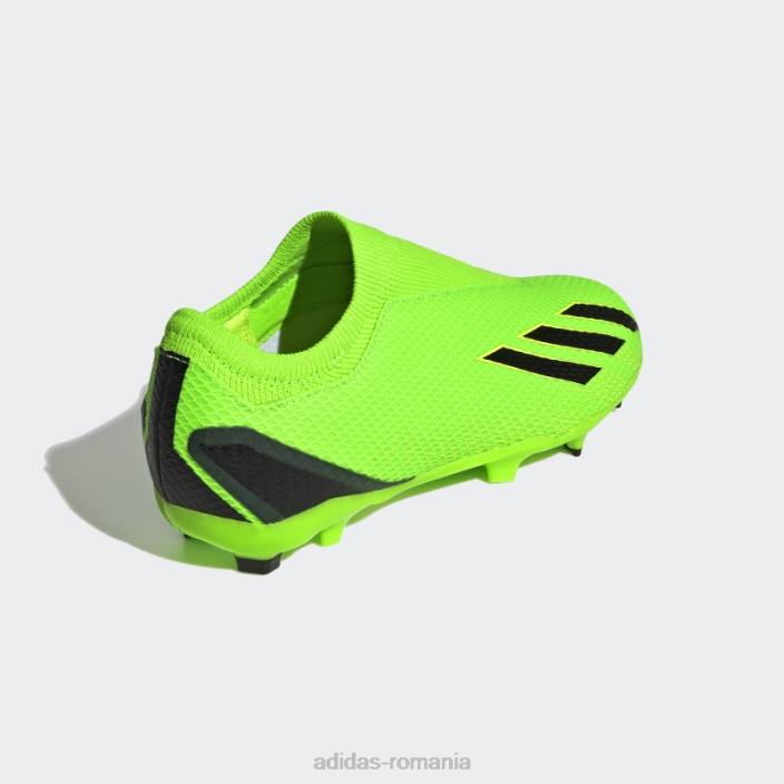 Adidas verde x speedportal.3 crampoane fără șireturi pentru teren ferm copii verde/negru/galben 2JBN11512
