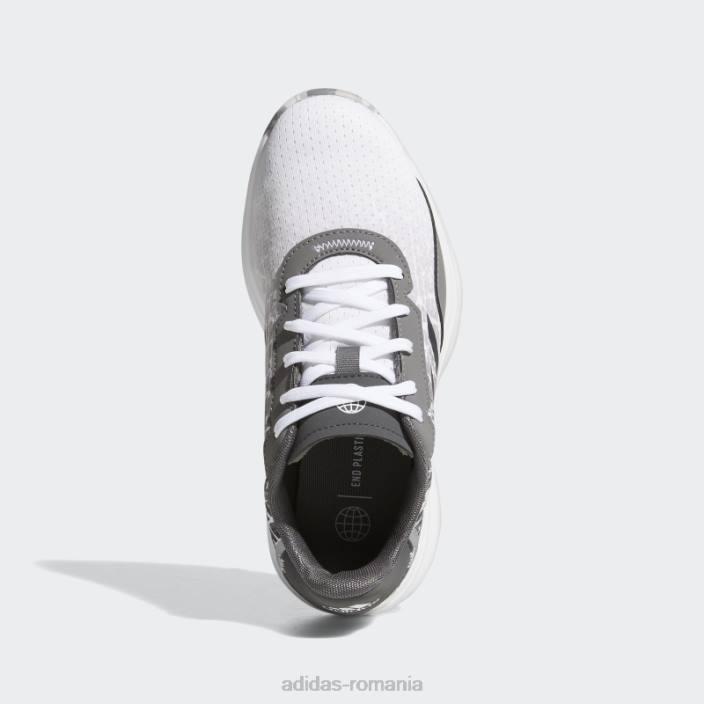 Adidas modă pantofi de golf gri juniori s2g fără vârfuri copii alb/gri 2JBN11485