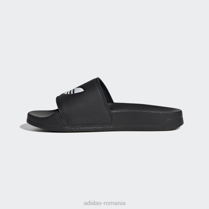 Adidas adilette lite slides white hot copii alb negru 2JBN11144