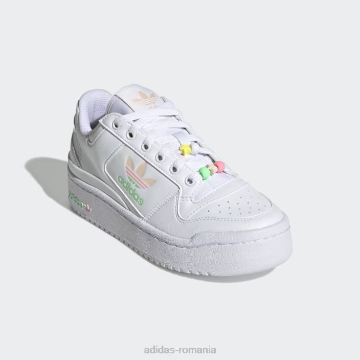 Adidas beam orange forum pantofi îndrăzneți copii alb/portocaliu/roz fascicul 2JBN11534