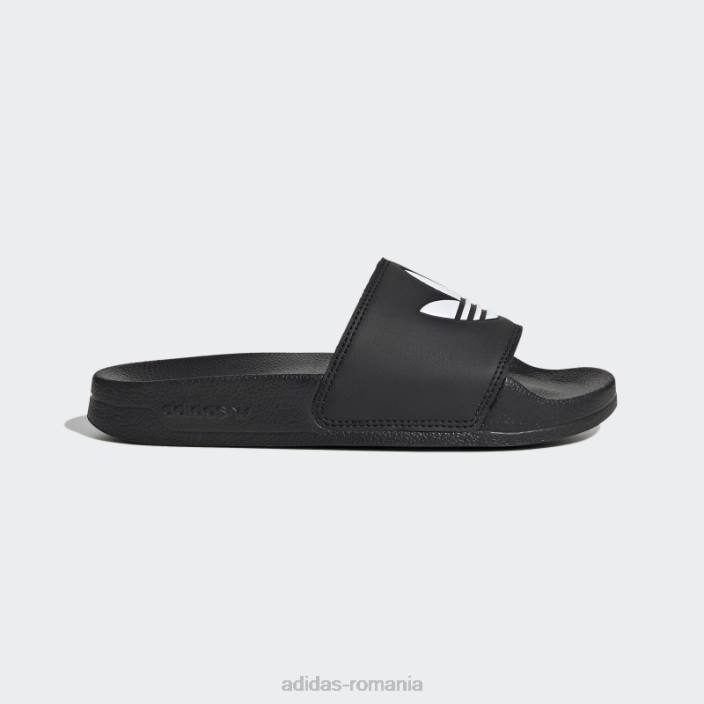 Adidas diapozitive albe adilette lite copii alb negru 2JBN3548