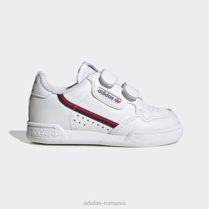Adidas fashion continental 80 pantofi stacojiu copii alb/stacojiu 2JBN17813