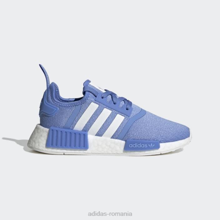 Adidas fierbinte nmd-r1 pantofi albi copii albastru alb 2JBN11193