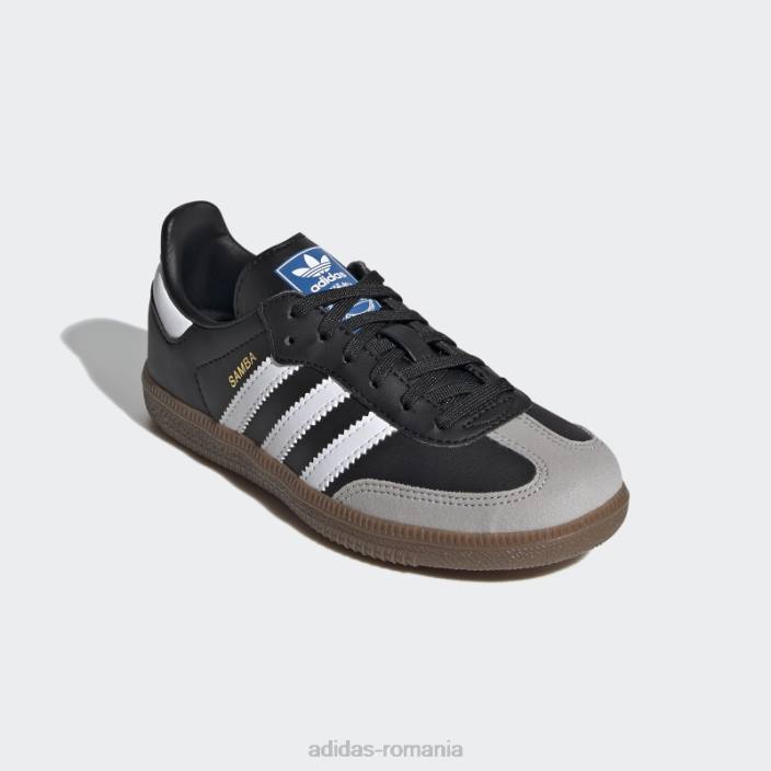 Adidas gum elegant samba og pantofi copii alb/negru/gumă 2JBN11154