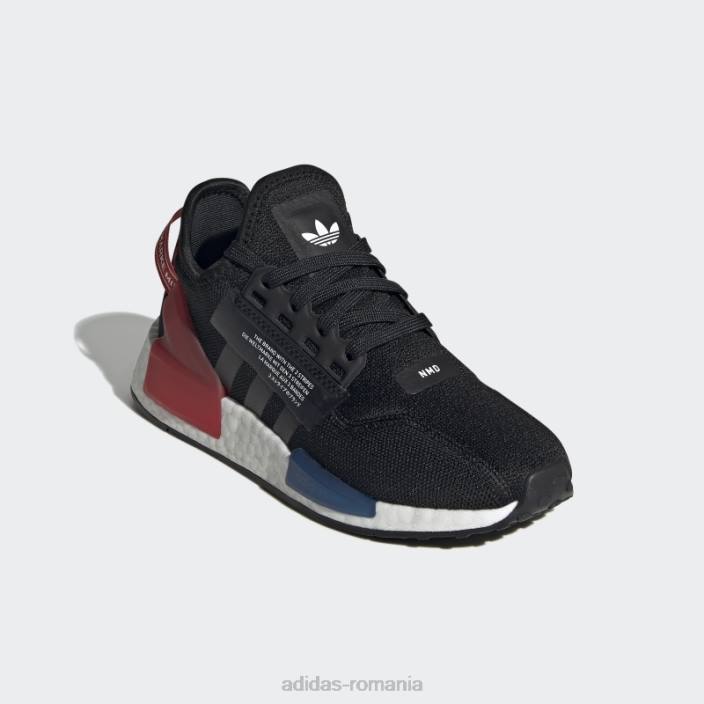Adidas nmd-r1 v2 pantofi alb moda copii alb negru 2JBN11232
