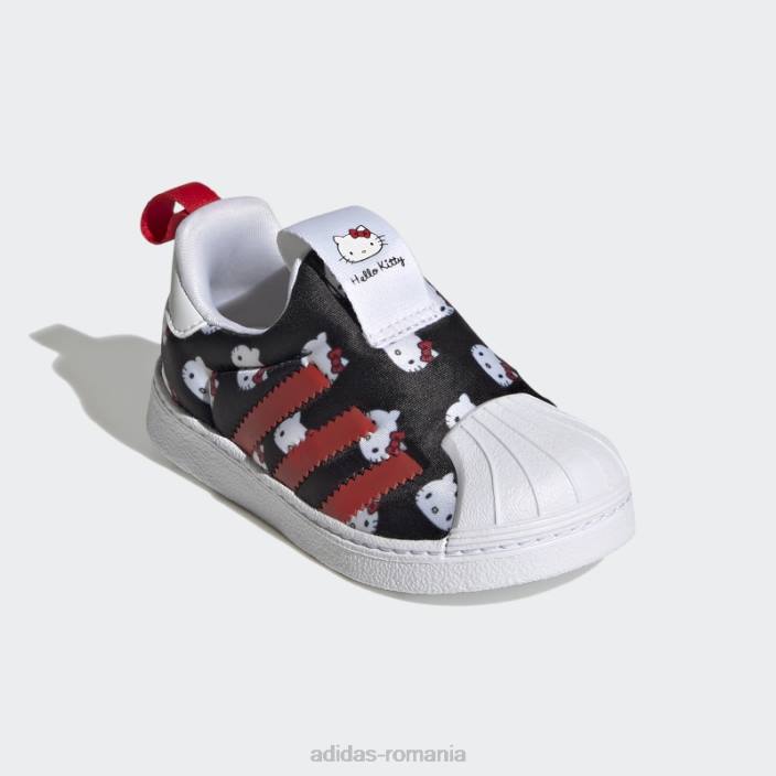 Adidas pantofi adidas superstar 360 albi hello kitty copii alb/negru/rosu 2JBN11559