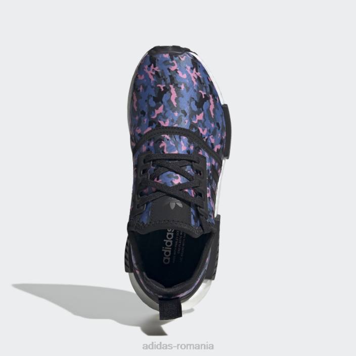 Adidas pantofi albi nmd-r1 copii alb negru 2JBN18208