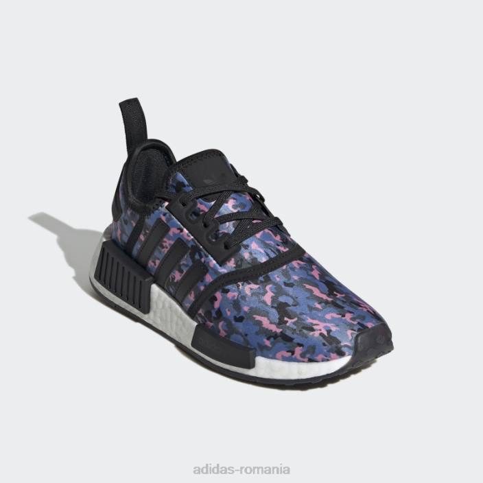 Adidas pantofi albi nmd-r1 copii alb negru 2JBN18208