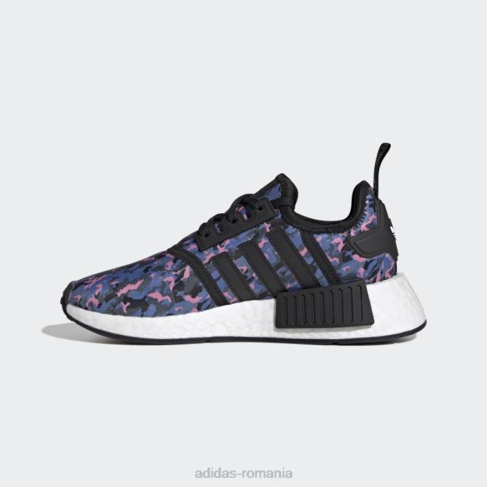 Adidas pantofi albi nmd-r1 copii alb negru 2JBN18208