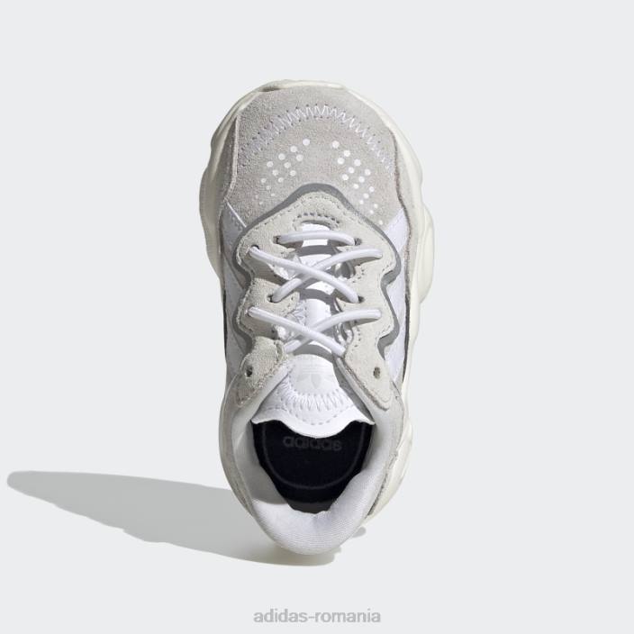 Adidas pantofi albi ozweego fierbinți copii alb 2JBN17759