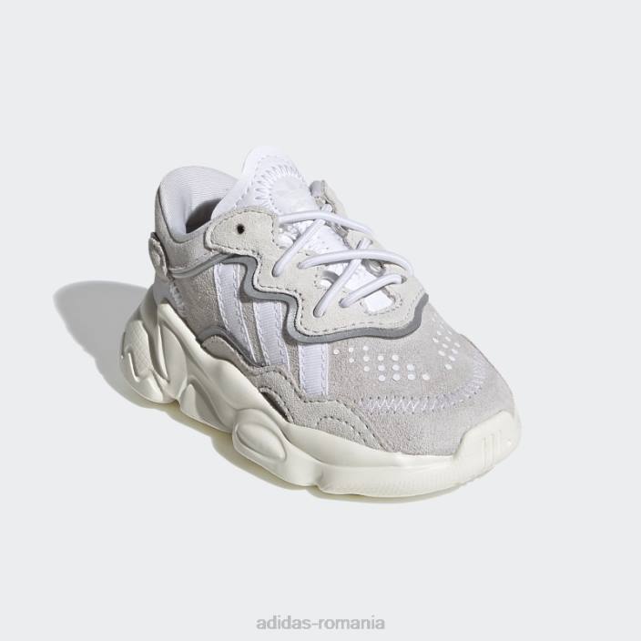 Adidas pantofi albi ozweego fierbinți copii alb 2JBN17759