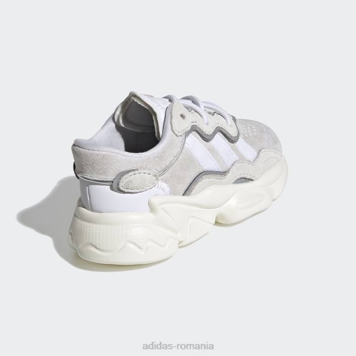 Adidas pantofi albi ozweego fierbinți copii alb 2JBN17759