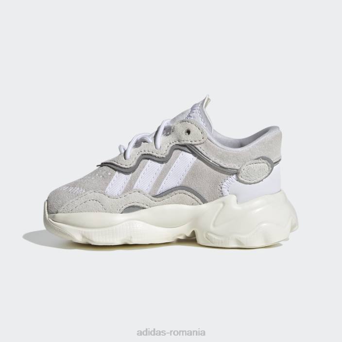 Adidas pantofi albi ozweego fierbinți copii alb 2JBN17759