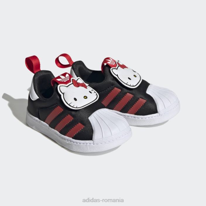 Adidas pantofi albi superstar 360 de modă copii negru/rosu/alb 2JBN11191